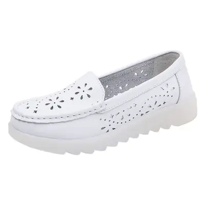 Women's White Hollow Sneakers Spring Summer Non-Slip