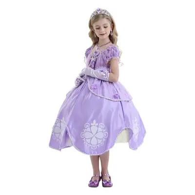 Sophia Princess Purple Flower Tutu Skirt Dress for Girls