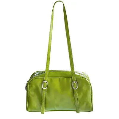 Green Leather Shoulder Bag for Women 2025
