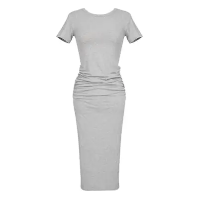 Women Slimming Black Mid-Length T-Shirt Dress 2025