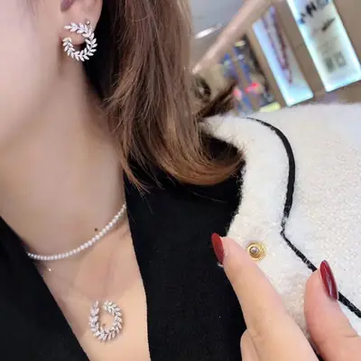 Greek Goddess Diamond Earrings Set for Women