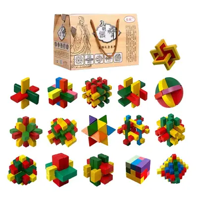 Wooden Kong Ming Lock Set for Kids Educational Toy