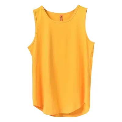 Men Sleeveless Cotton T-Shirt Yellow