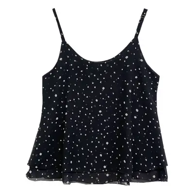 2023 White Polka Dot Chiffon Vest A-Line