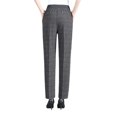 Mom Pants Spring Autumn Long Pants Loose Large Size Elastic High Waist