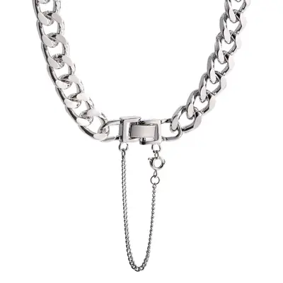 Silver Buckle Chain Necklace for Women
