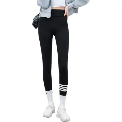 Plus Size Black Shark Leggings High Waist Crop