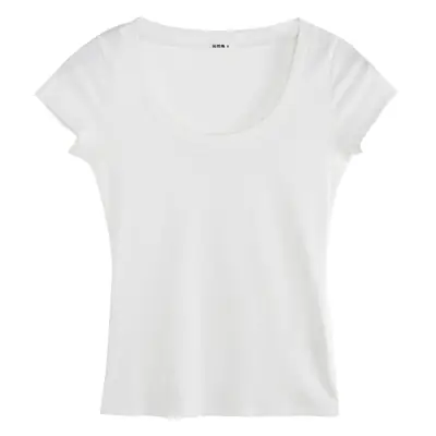 Women Cotton Round Neck T-Shirt Red 2025 Summer