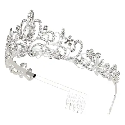 Purple Rhinestone Princess Crown Headband for Girls