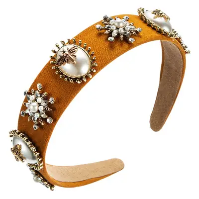 Cross-Country Rhinestone Pearl Headband for Women