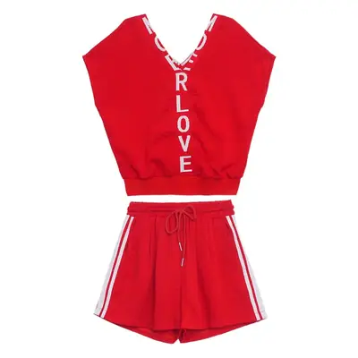Women White Korean Style Running Shorts Set 2026