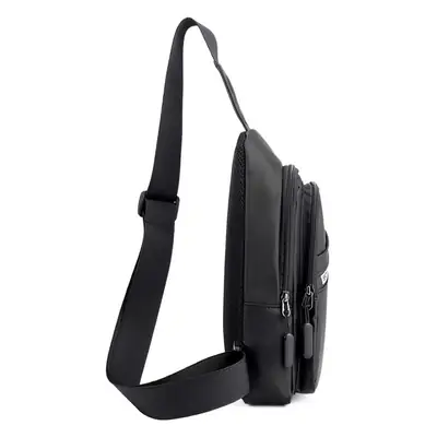 Men Blue Zipper Shoulder Bag Lightweight Comfortable
