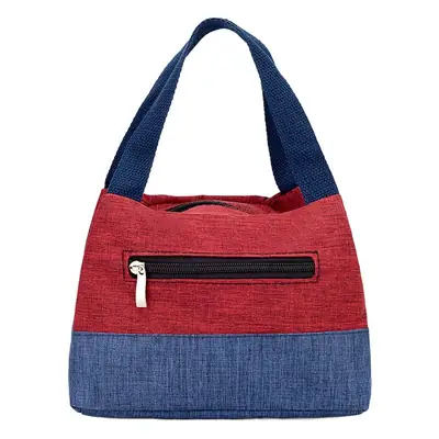 Women's Multi-Purpose Canvas Lunch Bag Pink Blue