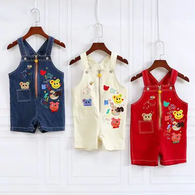 Japanese Style Cartoon Bear Overalls for Boys Girls