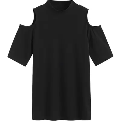 Orange 2-Pc Cold Shoulder T-Shirt for Women