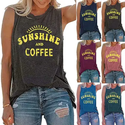 2021 Sunshine Printed Sleeveless T-Shirt Women