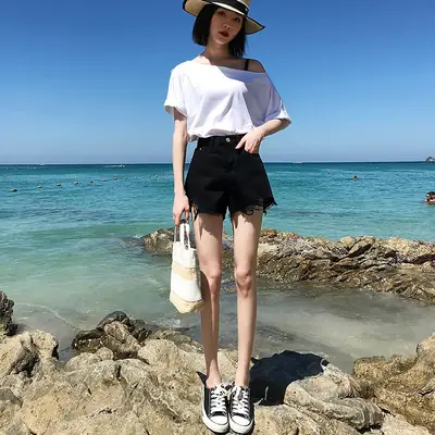 Women Rapped High Waist Denim Shorts 2021