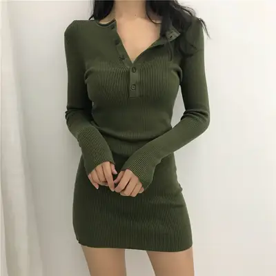 Black Long Sleeve Knitted Shirt with Graphic Print