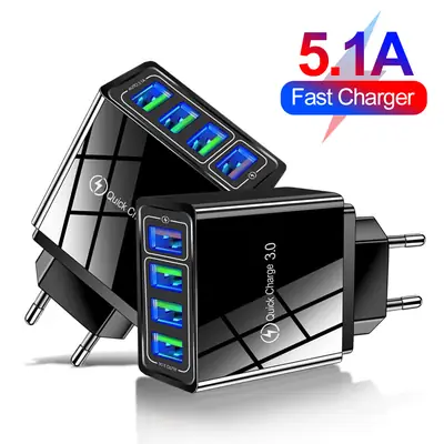 5.1AQC3.0 Fast Charge 4USB Mobile Charger