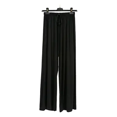 Black Thin Modal Straight Pants Women Summer