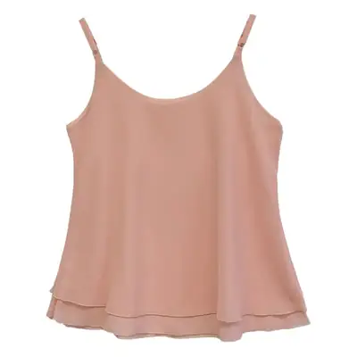 2025 Spring Chiffon Vest Fat Girl Fake Two-Piece Loose Camisole