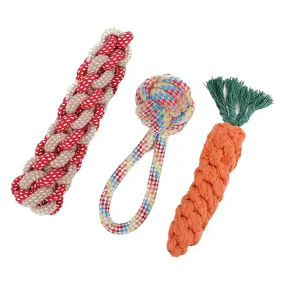 Pet Dog Toys and Supplies Frisbee Pet Ball Puppy Toy Bite-Resistant Rope Knot Self-Pleasure Carrot Teething Toy