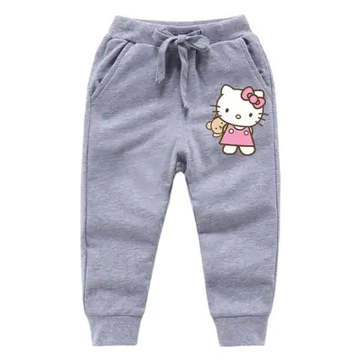 Kitty Print Pure Cotton Leg Trousers for Girls
