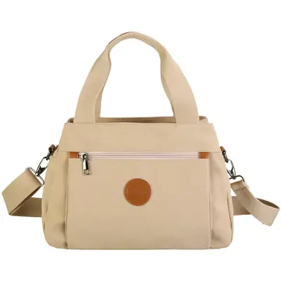 Beige Crossbody Bag for Women with 2 Compartments