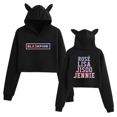 Women Pink Cat Ear Hoodie Set Wholesale