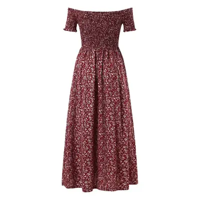 Women's Large Size Floral Off-Shoulder Maxi Dress