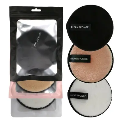 Black Makeup Remover Puff 3 Pieces Set