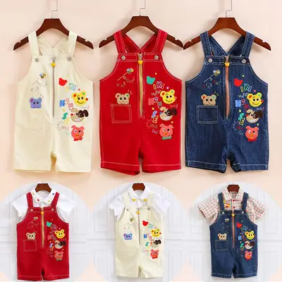 Japanese Style Cartoon Bear Overalls Shorts for Girls