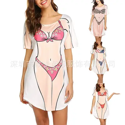 2023 Summer Printed Bikini Dress for Women