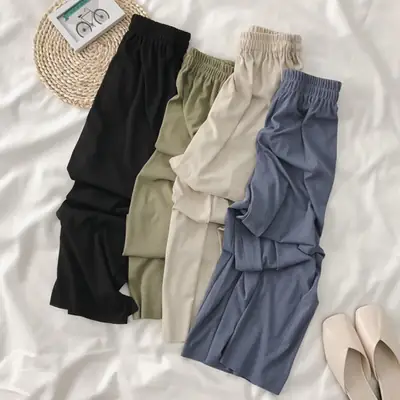 2024 Beltless Wide Leg Pants with Slimming Trousers Set
