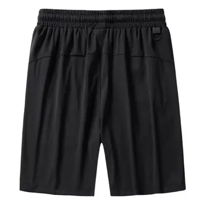 Men Ice Silk Casual Shorts Black Mesh Quick Dry