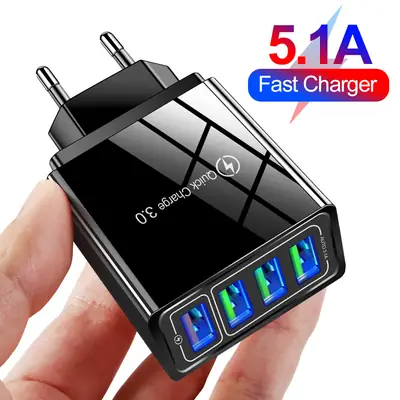 45W Fast Charging USB Charger 5.1A American UK British