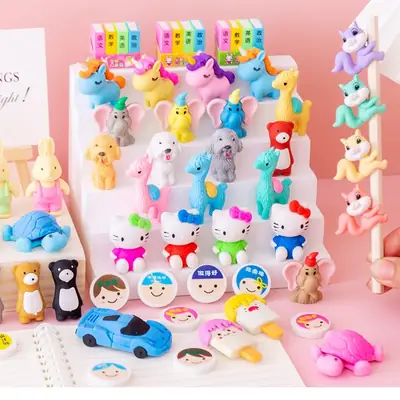 T-Card Eraser Creative Cute Animal Shape Removable Small Eraser Kindergarten Student Pencil Eraser