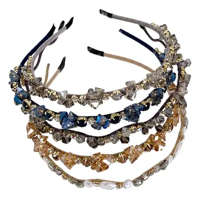 Korean Wave Crystal Pearl Bridal Headband Set