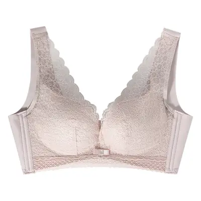 Milk kapok second generation small chest underwear women's No steel ring AB first generation gathered sexy lace adjustable vest bra