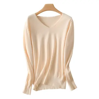 Women V-Neck Pullover Long Sleeve Knit Warm Winter Wear