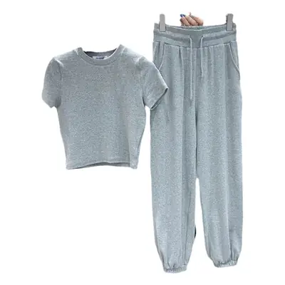 Women 2024 Summer White Harlan Pants Set with T-Shirt