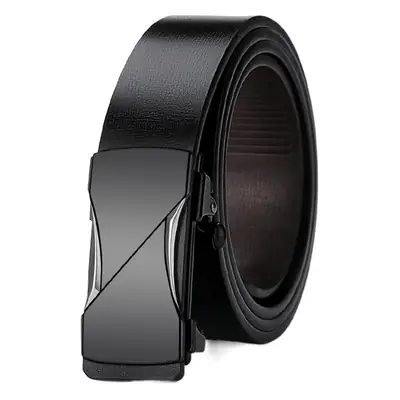 Men's Genuine Leather Toothless Belt Black All-match