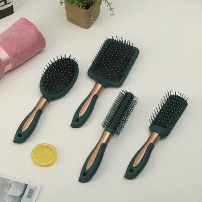 Dark Green Massage Hair Comb with Negative Ion & Air Bag