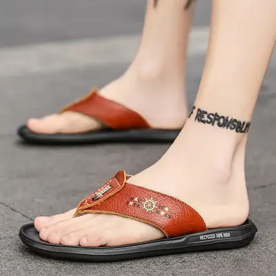2021 summer new men's slippers Korean casual trendy sandals youth breathable flip flops