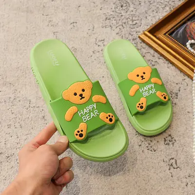 Luo Fu Bear Design Purple Slippers Non-Slip
