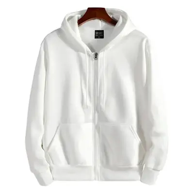 Grey Zipper Hoodie for Men Women Fleece Lined
