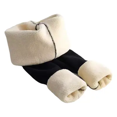 Women's Fleece Lined Warm Leggings with Leather Label
