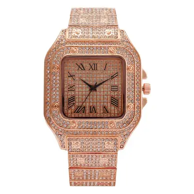 Gold Square Diamond Women's Quartz Watch