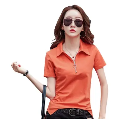 Women Short Sleeve Collared Polo T-Shirt 2026 Summer