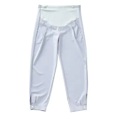 Casual Chiffon Jogger Pants Beige Slim Fit